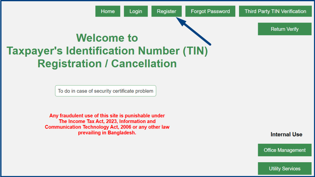 E-TIN Certificate Registration Guide Online in Bangladesh 2026 2 E-TIN Certificate Registration